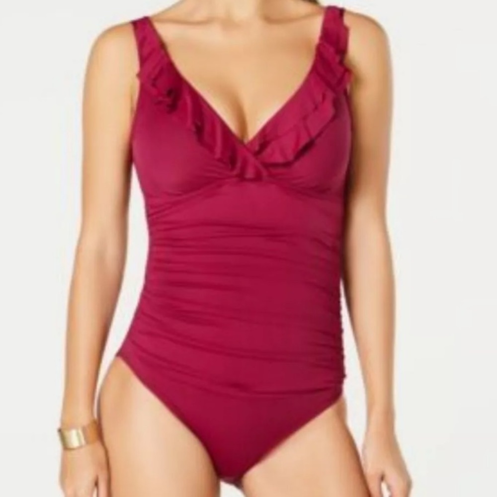 LAUREN Ralph Lauren Beach Ruffled One Piece